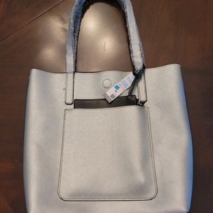Silver/Black reversible Tote